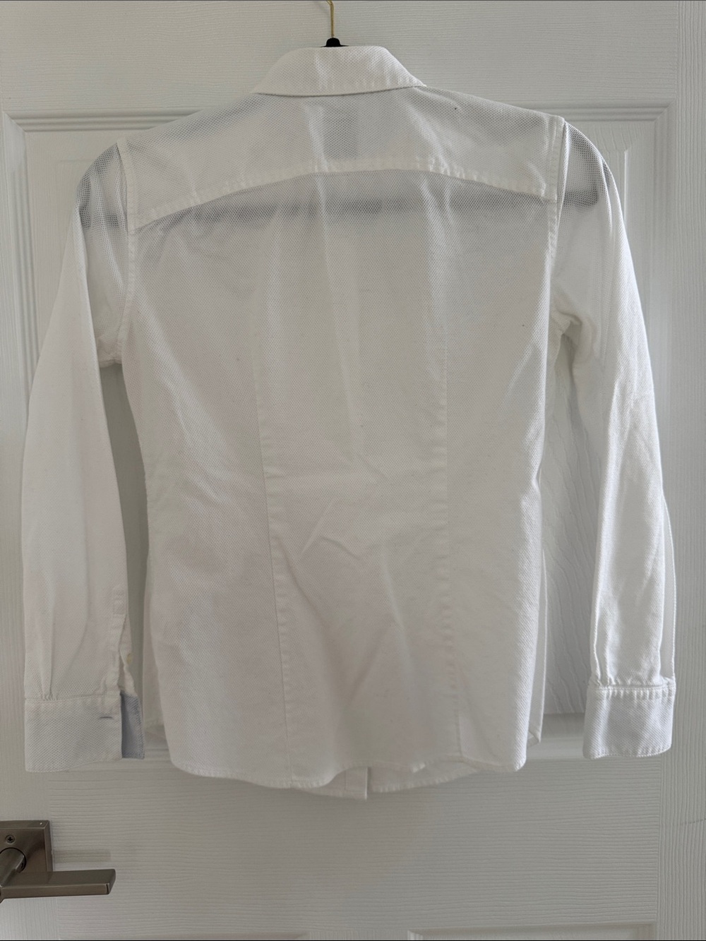 Petite Fitted Brooks Brothers White Textured Shirt - Picture 4 of 4